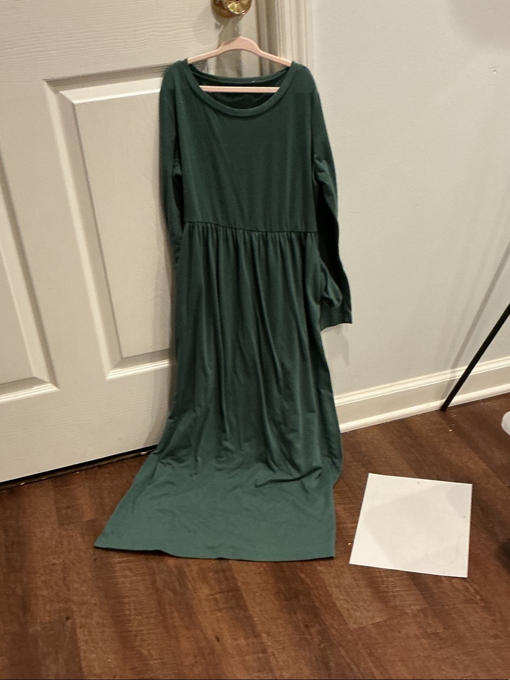 Long Sleeve Forest Green Maxi Dress